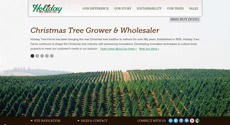 Holiday Tree Farms Website Homepage