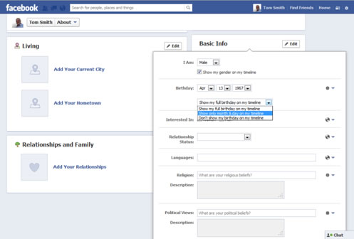 Facebook Account Setup Basic Profile Information