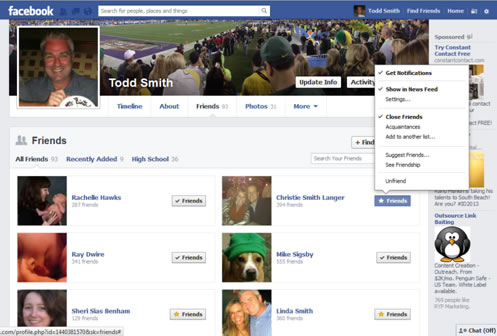 Facebook Account Setup Friends