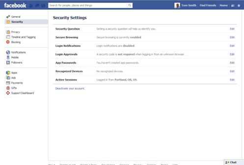 Facebook Account Setup Security Settings
